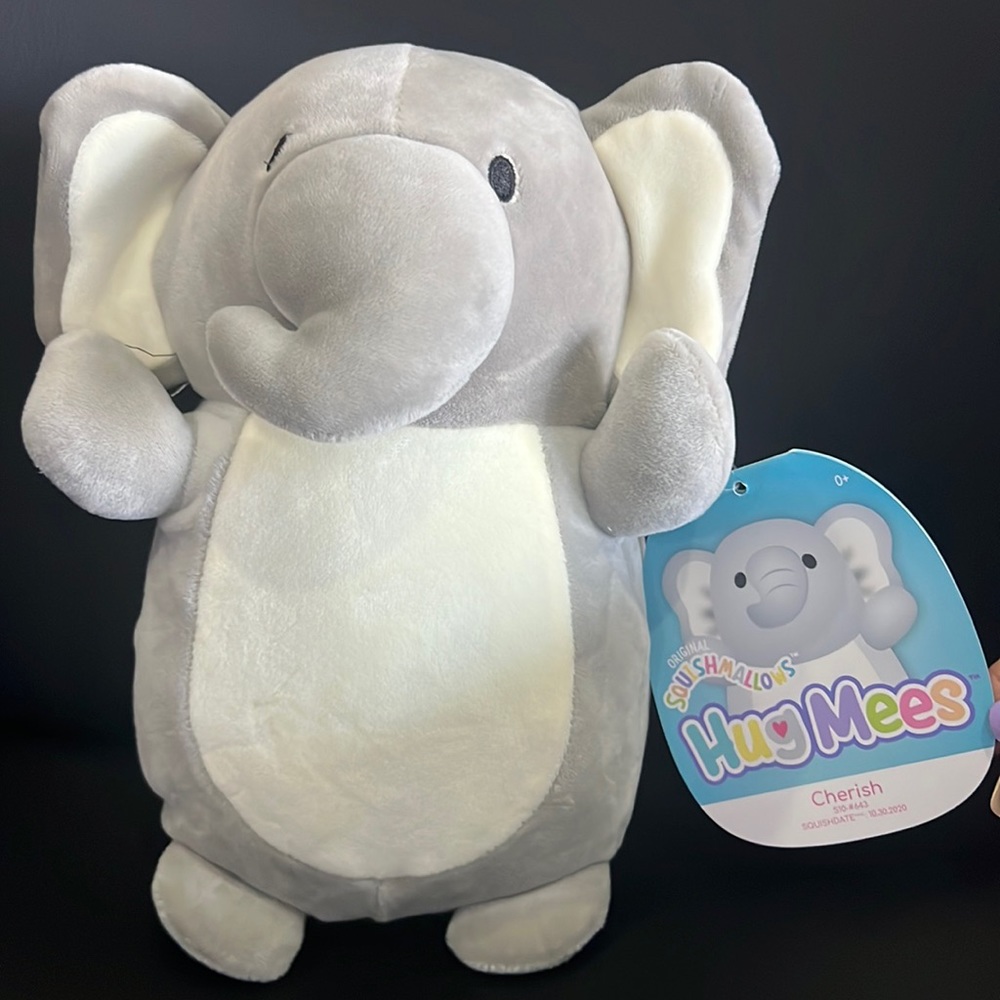 Gray 10inch squishmallow HugMees elephant (Cherish)